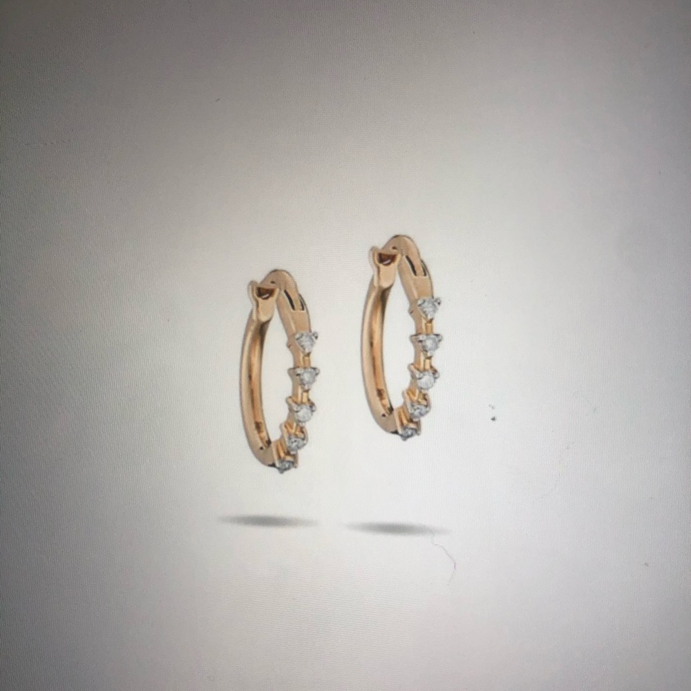Adina Reyter 5 diamond Huggie Hoops earrings. 14k